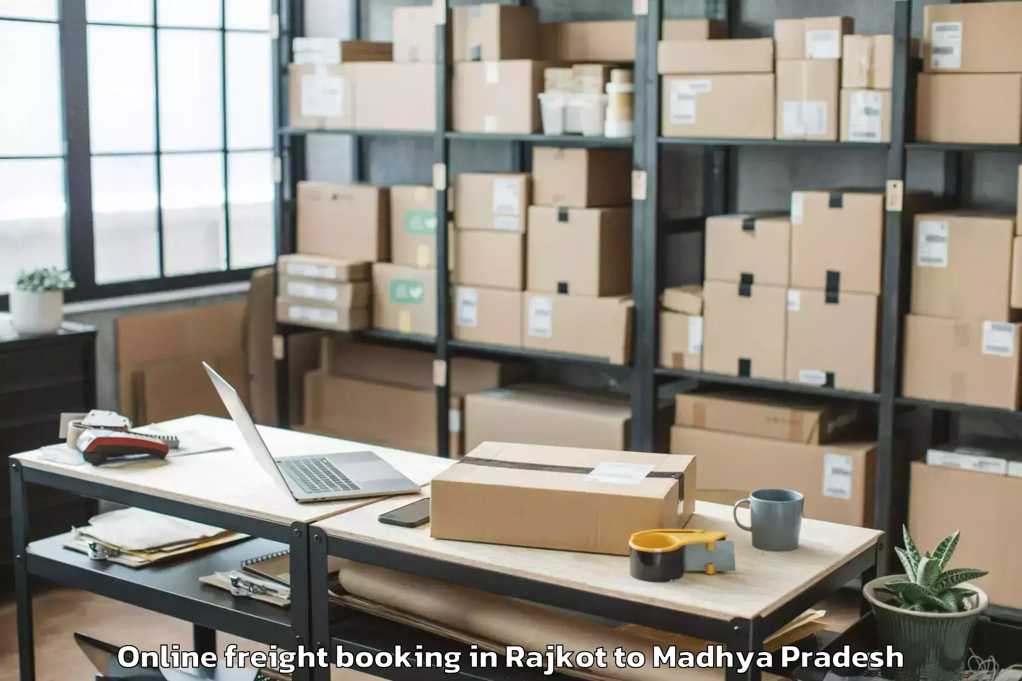 Professional Rajkot to Khachrod Online Freight Booking